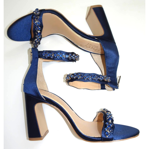 Badgley Mischka Shoes - Jewel Badgley Mischka Women's Odessa Heeled Sandal, Navy Blue, Size 6